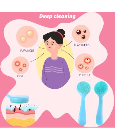 Wllhyf 2-Pack Manual Face Cleaning Brush - Soft Silicone Peeling Pads for Skin Care (Blue) - Gentle Cleanse & Remove Imprints - Buy Online on SooperMarket.com