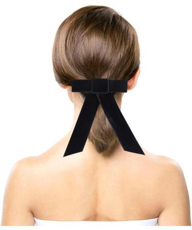 Minkissy Satin Ribbon Hair Bow Big Hair Bows Bowknot Hair Scrunchies Hair Barrettes Collection for Women Girls (Black) Women's Fashion Scarves - Buy Online on SooperMarket.com
