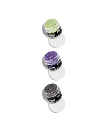 Fancy Sprinkles Limited Edition Halloween B'Witched Edible Glitter Set, 100% Edible Glitter for Sparkling Food & Drinks, No Taste or Texture, Peridot Green, Tanzanite Lavender, and Onyx Black. 3 set Peridot Green, Tanzanit