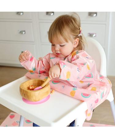 Bibetta Wipeezee Premium Baby Weaning Bibs | Waterproof Coverall Bibs for Toddler Boy Girl | Eco-Friendly & Durable | Pink - Yummy Treats - Buy Online on SooperMarket.com