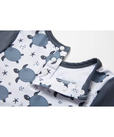 BONVERANO Baby Boys Swimsuit - Toddler Bathing Suit with UPF 50+ Sun Protection | Short-Sleeve Zipper One Piece Swimwear | 2-3 Years, Grey Turtle - Buy Online on SooperMarket.com