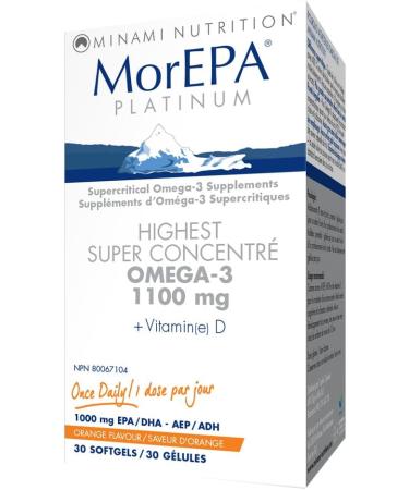 Minami MorEpa Platinum Helps support cognitive health and brain function Omega-3 1100mg & vitamin D3 30 Softgel - Buy Online on SooperMarket.com