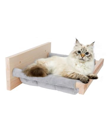 Topmart Cat Hammock Wall Mounted, Cat Wall Furniture for Sleeping, Playing, Climbing, Cat Wall Shelves& Cat Perch for Indoor Cats, Up to 35lbs, Gray