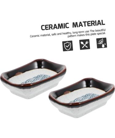 Zerodeko Plates 2pcs Sea Ripple Seasoning Dish Soybean Vintage Ceramics Ceramic Sauce Dish - Buy Online on SooperMarket.com