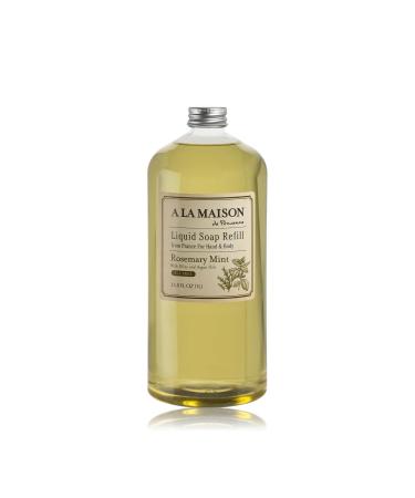A LA MAISON Rosemary Mint Liquid Hand Soap - Triple French Milled Natural Moisturizing Hand Soap Refill (33.8 oz Bottle) Rosemary Mint 33.8 Fl Oz (Pack of 1)
