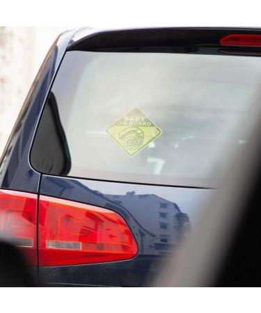 Getdigital Chestburster Baby on Board Sign - Funny Alien Film Warning - Yellow Child Safety Sign with Suction Cups - 16x16 cm - Buy Online on SooperMarket.com