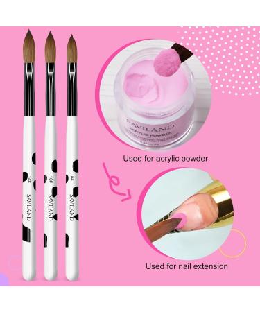 Saviland 3pcs Acrylic Nail Brushes & 2pcs Dappen Dish Set - Professional Nail Art Tools - Buy Online on SooperMarket.com