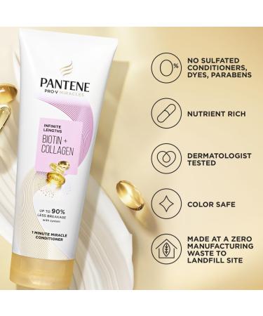 Pantene Pro-V Miracles Infinite Lengths Biotin + Collagen 1 Minute Miracle Conditioner 325mL 325 mL (Pack of 1) - Buy Online on SooperMarket.com