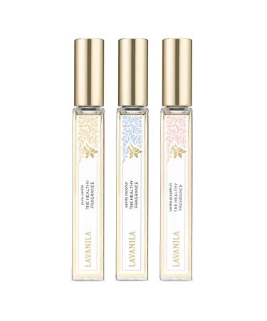 Lavanila Roller Perfume Set of 3 Includes Pure Vanilla + Vanilla Coconut + Vanilla Grapefruit - The Healthy Fragrance for Women Clean and Natural