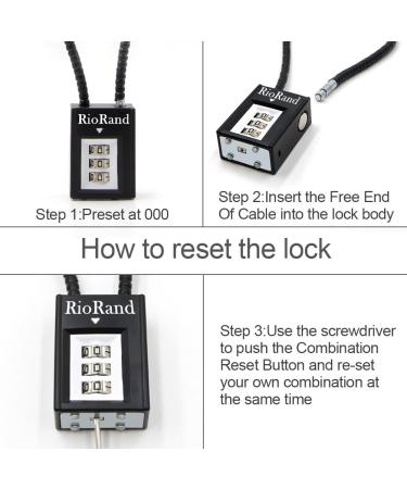 RioRand Trigger Lock 3 Digit Combination Gun Cable Lock 15 Inch - 3 Pack - Buy Online on SooperMarket.com