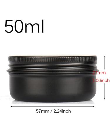 Buy 24-Pack 50ml Matte Black Aluminum Screw Cap Cream and Candle Containers | Eco-Friendly Cosmetic Cans | International Shipping Available - Buy Online on SooperMarket.com