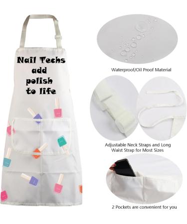 MBMSO Nail Tech Apron Manicurist Apron Nail Cosmetology Gift for Nail Technician Nail Artist Nail Techs Add Polish to Life Nail Techs Add Polish to Life Apron-white Standard - Buy Online on SooperMarket.com