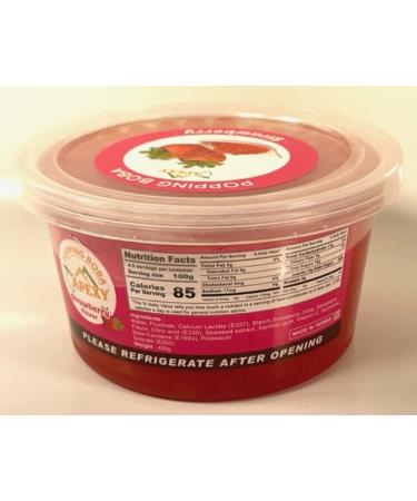 Apexy Bursting Boba Popping Boba Pearls Fruit Tea Snack Toppings 450g, Product of Taiwan (Strawberry)