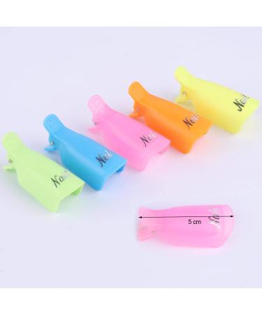 50 Pcs Nail Polish Remover Clips - Acrylic Soak Off Cap for UV Gel Polish Removal in 5 Colors - Buy Online on SooperMarket.com