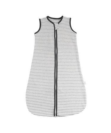 ZIGJOY Baby Sleep Bag 100% Cotton Sleeveless Baby Wearable Blanket 1.0 Tog Sleeping Sack with 2-Way Zipper for Newborn 8-12 Mon Stripe-2 9-12 Months