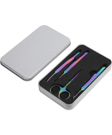 4-Piece Stainless Steel Nail Art Tool Set - Curved & Straight Tweezers Nail Scissors Rhinestone Picker for Eyelash Extensions - Buy Online on SooperMarket.com
