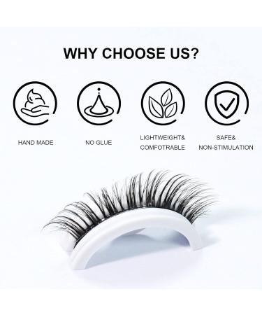 Self Adhesive Eyelashes - No Glue No Eyeliner Reusable Natural Look Lashes (3 Pairs) - Lightweight & Portable - Buy Online on SooperMarket.com