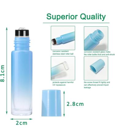 Apstaqeoo 6Pcs 10Ml Essential Oils Roller Bottles Empty Roll on Bottles with Roller Ball & Gold Lids Refillable Glass Roller Bottle with Opener Label for Perfume Fragrance Aromatherapy - Buy Online on SooperMarket.com