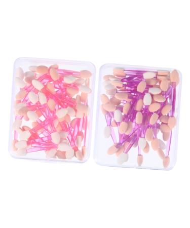 Gogogmee 100pcs Double Ended Eyeshadow Brush Cosmetic Applicators Makeup Brush Sponge Brush Make up Plastic