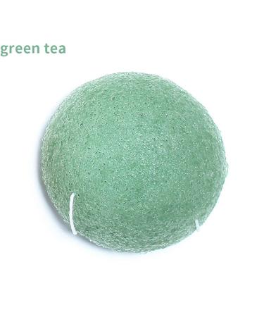 1pc Konjac Facial Sponge Natural Activated Ingredient Face Cleansing Sponge Exfoliating Tool Loofah Puff Body Shower Sponge(matcha Green)