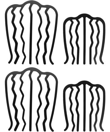 4 PCS Black Hair Fork Clip Combs Set - Vintage U-Shaped Messy Updo Bun Hair Pins for Women and Girls - Buy Online on SooperMarket.com