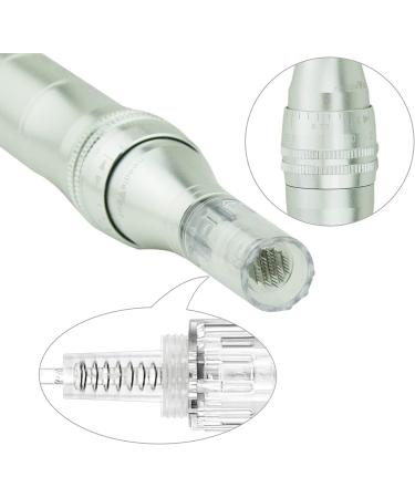 TBPHP Dermapen M1 Upgraded Electric Wireless Beauty Pen LCD Screen with 12 Replacement Cartridges (Silver) - Buy Online on SooperMarket.com