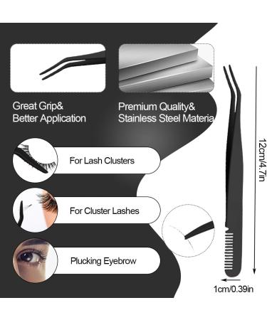 Qiveaory Lash Bond and Seal Kit 3Pcs DIY Lash Extension with Waterproof Lashe Cluster Glue 72h Hold and Seal Lash Remover Tweezers for Eyelash Extensions Beginners Self Use at Home - Buy Online on SooperMarket.com
