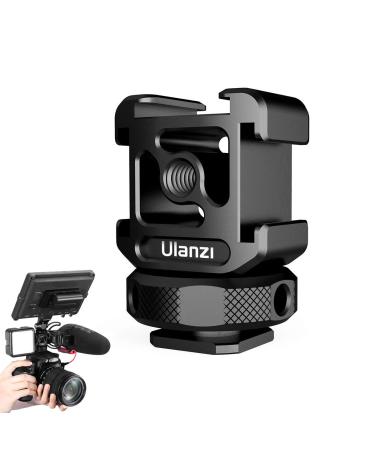 ULANZI PT-12 Camera Hot Shoe Extension Bracket with Triple Cold Shoe Mounts for Microphone LED Video Light, 1/4'' Screw for Magic Arm, Aluminum Shoe Mount Compatible with Nikon Canon Sony Cameras