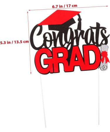16 pcs Graduation row grad cake topper graduation cake insert 2023 cake toppers Graduation Decorations Class of 2023 Grad Picks snacking cakes cupcake topper appetizer mini Paper Redx4pcs 14X7.5CMx4pcs - Buy Online on SooperMarket.com