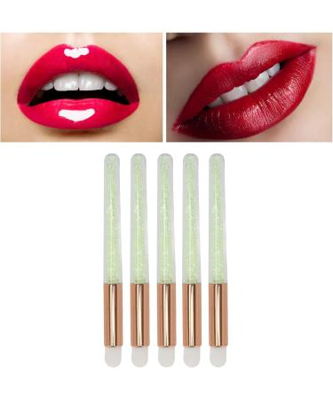 5pcs Lip Brush Round Tip Rhinestones Handle Soft Hair Makeup Brush for Lipstick Lip Gloss Lip Smudge Brush Professional Lip Makeup Brush - Buy Online on SooperMarket.com