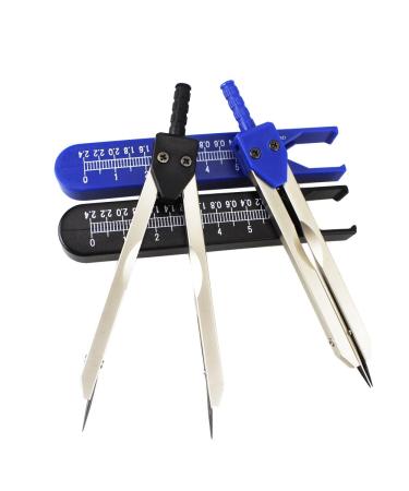 Airgoesin EMI ECG EKG Calipers Ruler Drafting Electrocardiogram Divider 2pcs Black and Blue Black & Blue
