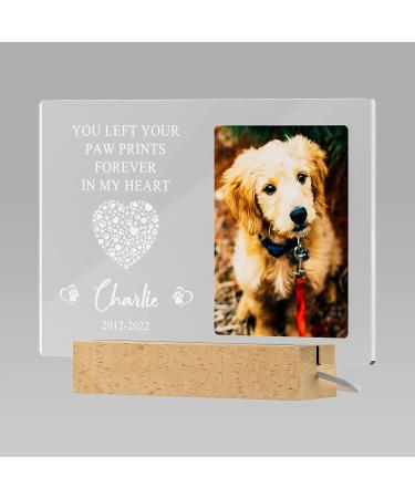 Personalized Dog Memorial Night Light - Custom Photo Pet Loss Gift with Name & Date - Cat Memorial Frame - Sympathy Gift - Buy Online on SooperMarket.com