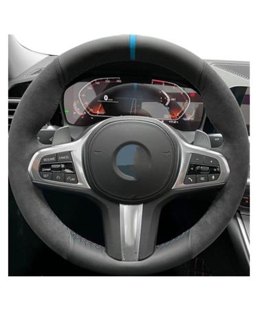 Steering Wheel Protective Cover For M G30 G31 G32 G20 G21 G11 G12 G14 G15 G16 For X3 G01 For X4 G02 For X5 G05 For X7 G07 Car Steering Wheel Leather Cover (Size : 19)