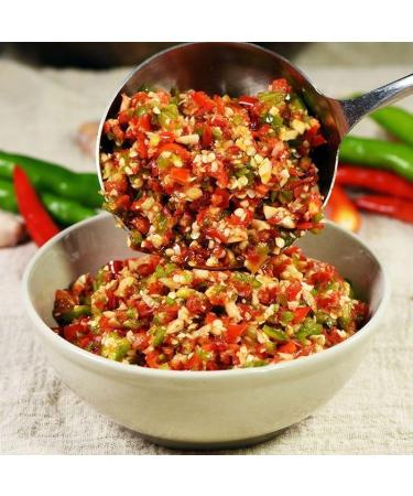 Color Chili Sauce homemade seasoning Hunan hot&spicy green and red chili peppers ickled vegetables Hot pot dipped in sauce pmixed noodle sauce Hunan specialty condiment (Color Chili Sauce 280g 3can) Color Chili Sauce 280g 3can - Buy Online on SooperMarket.com
