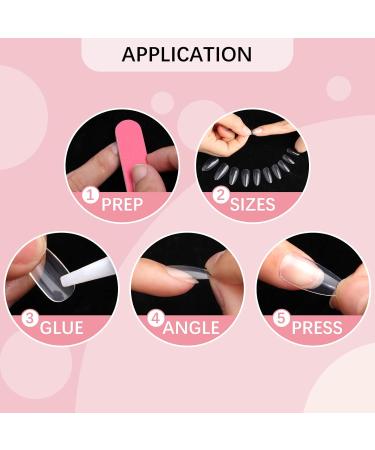 Shop Bartbox 500 Almond Nail Tips - Medium Full Cover Clear Acrylic for Gel Nails 10 Sizes - Perfect for Salons & DIY Nail Art - Buy Online on SooperMarket.com