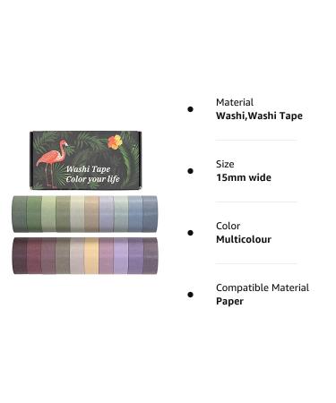 MOOKER 20 Rolls Washi Tape Set - Decorative Colored Masking Tape for DIY Crafts & Scrapbooking - Buy Online on SooperMarket.com