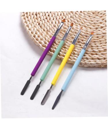 1PC Dual Ended Nail Gel Brush Acrylic Nails UV Gel Picker Extension Brush Pen Spatula Manicure Tool Purple - Buy Online on SooperMarket.com
