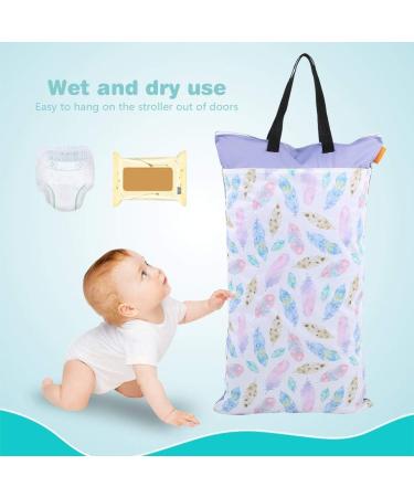 Diaper Bag Waterproof Large Capacity Hanging Wet Dry Cloth Baby Inserts Nappy Laundry Storage Bag for Newborn Infants (EF203) - Buy Online on SooperMarket.com