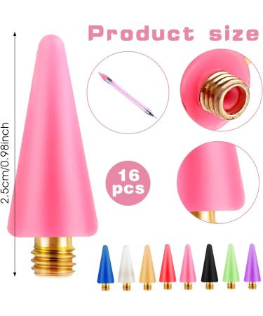 16 Pieces Wax Tip Nail Rhinestone Picker - Gemstone Picker Tool with Replacement Tips for Nail Art Accessories - Buy Online on SooperMarket.com