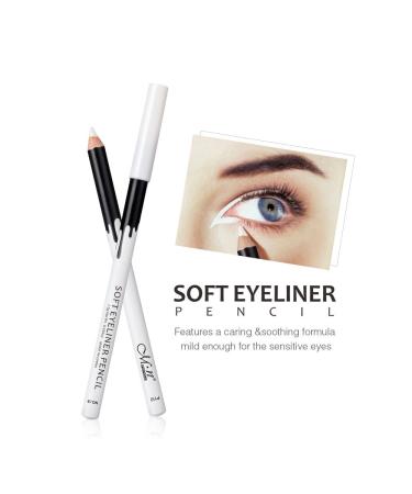 KAIQIKAIXI 6 White Eyeliner Pencils - Professional Waterproof Long-Lasting Eye Brightener & Lip Liner Set - Buy Online on SooperMarket.com
