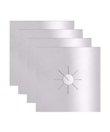 Stove Burner Cover Double Thick Reusable Non Stick Heat Resistants Stove Protector Cuttable Stove Burner For Kitchen Canisters Bathroom (Silver One Size) Silver One Size