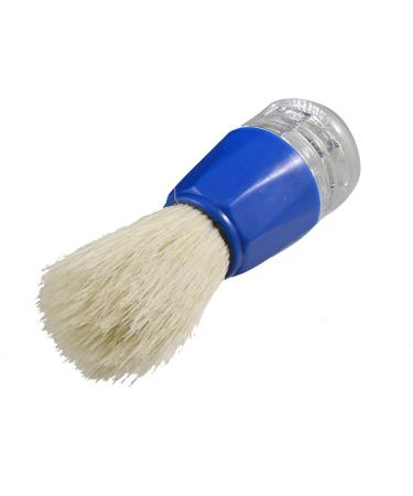 Ruilogod 1.4" Dia Brown Bristle Hair Blue Plastic Handle Shaving Brush