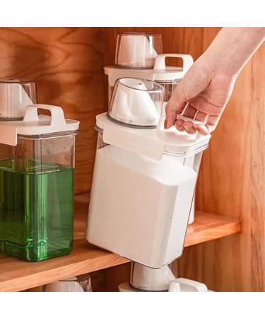 kawehiop Detergent Container Wide Application Easy to Clean and Reusable Large Capacity Plastic Transparent - Buy Online on SooperMarket.com