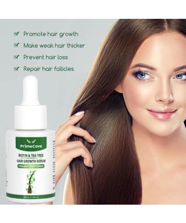 PrimeCove - Biotin & Tea Tree Hair Growth Serum (30ml) | Stimulate Growth Reduce Graying & Nourish Roots | Advanced & Natural Formula - Buy Online on SooperMarket.com
