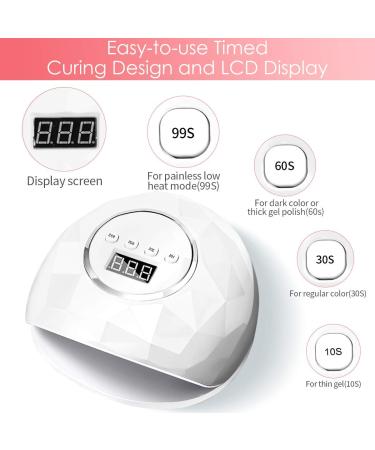 Janolia 86W UV LED Nail Dryer Lamp - Professional Gel Nail & Toenail Lamp with Sensor & LCD Display - 4 Timer Settings for Perfect Nail Design - Buy Online on SooperMarket.com