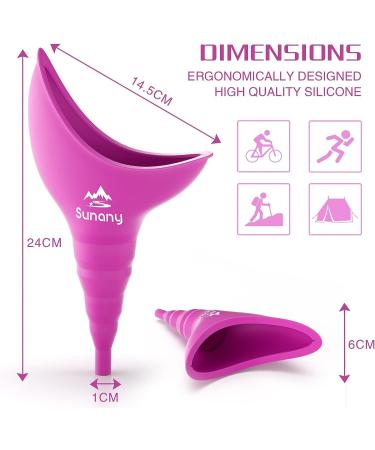Female Urination Device - Silicone Funnel Urine Cups for Women | Portable & Reusable Pee Funnel for Outdoor Activities & Camping (Fuchsia Purple) - Buy Online on SooperMarket.com