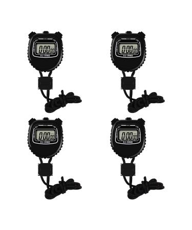 Digital Stopwatch Timers Sports Stopwatch Simple Operation Easy to Get Started Stop Watch with Countdown Timer Alarm Large Screen Display Waterproof Stopwatch for Coach Referee or Kid 4PCS