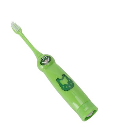 Sweet electric children's toothbrush waterproof toothbrush gift with soft PBT bristles (green frog) 1 piece (1-pack) green frog