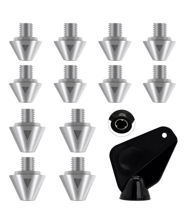 Artanchao Studs For Adidas Football Spikes M6 8 x 8 mm+4 x 11 mm Unisex for Adults Silver Wrench 8*8mm+4*11mm