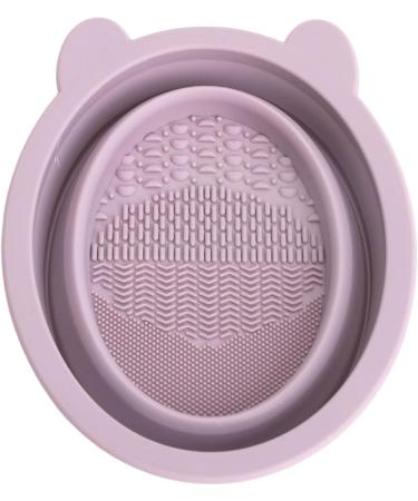 Makeup Brush Cleaner Kit 5 Pieces Textured Multifunctional Residue Removal Purple Makeup Brush Scrubber with Cosmetic Brush for Daily Use - Buy Online on SooperMarket.com